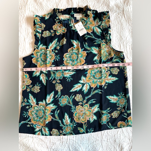 NWT Sleeveless, ruffle neck and sleeves top from J.Crew. Brand new with tags! - Picture 5 of 7